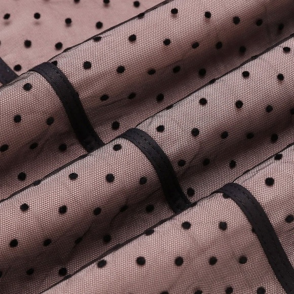 Mesh Polka Dot Spot Flowy Ruffle Blouse by Tally Weijl Extensible Flexible XS - Picture 3 of 6